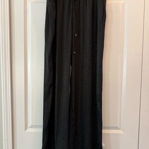 Michael Kors Black Wide Leg Drawstring Pants